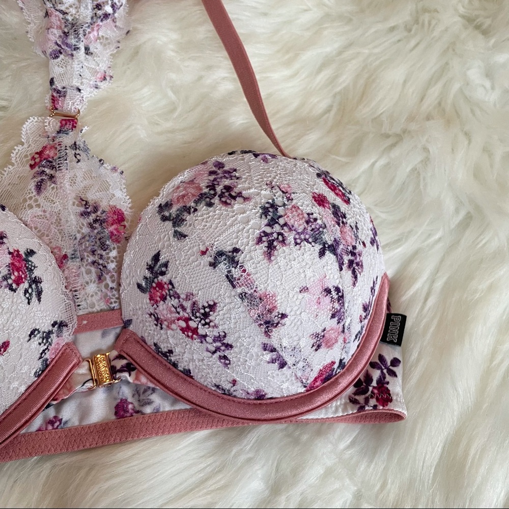 Floral Racer Back Bra - Picture 2 of 4